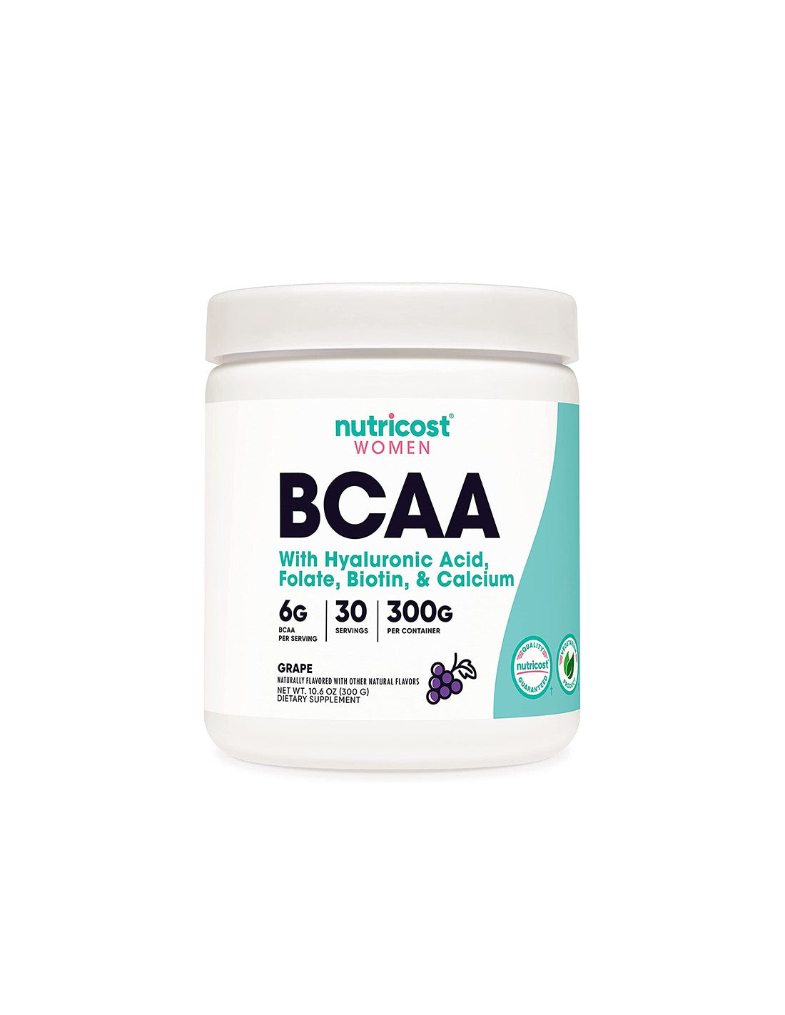 Aminoacidi a catena ramificata per donne - BCAA - (sapore d'uva), 300 g di polvere