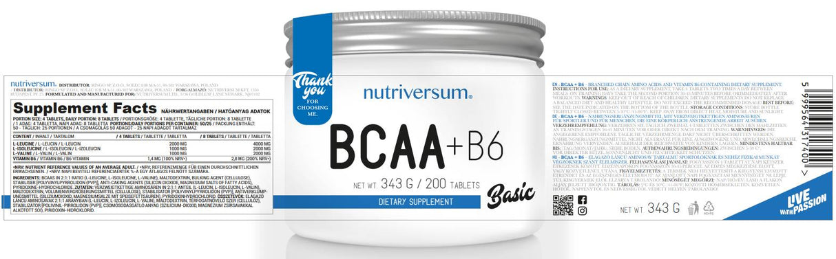 Compresse BCAA + B6 - 200 Compresse