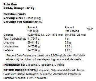 BCAA | Formula BCAA 2:1:1 micronizzata al 100% - 480 grammi