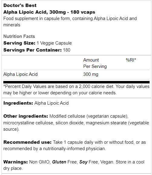 MIGLIOR acido alfa lipoico 300 mg - 180 capsule