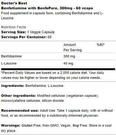 MIGLIOR Benfotiamina 300 mg | BenfoPure - 60 capsule