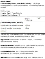 MIGLIOR Fitosoma della curcumina 500 mg/con Meriva - 180 capsule
