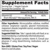 MIGLIORE vitamina naturale K2 MK-7 45 mcg - 180 capsule