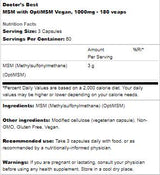 MIGLIOR MSM vegano 1000 mg | Con OptiMSM - 180 capsule
