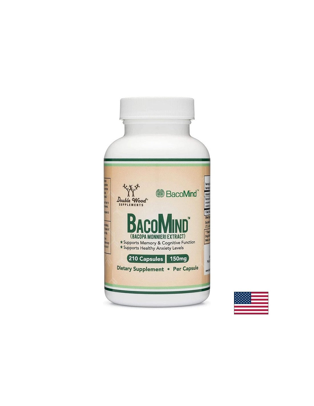 Funzione cerebrale - Bacopa Monieri BacoMind™, 210 capsule <tc>Double Wood</tc>