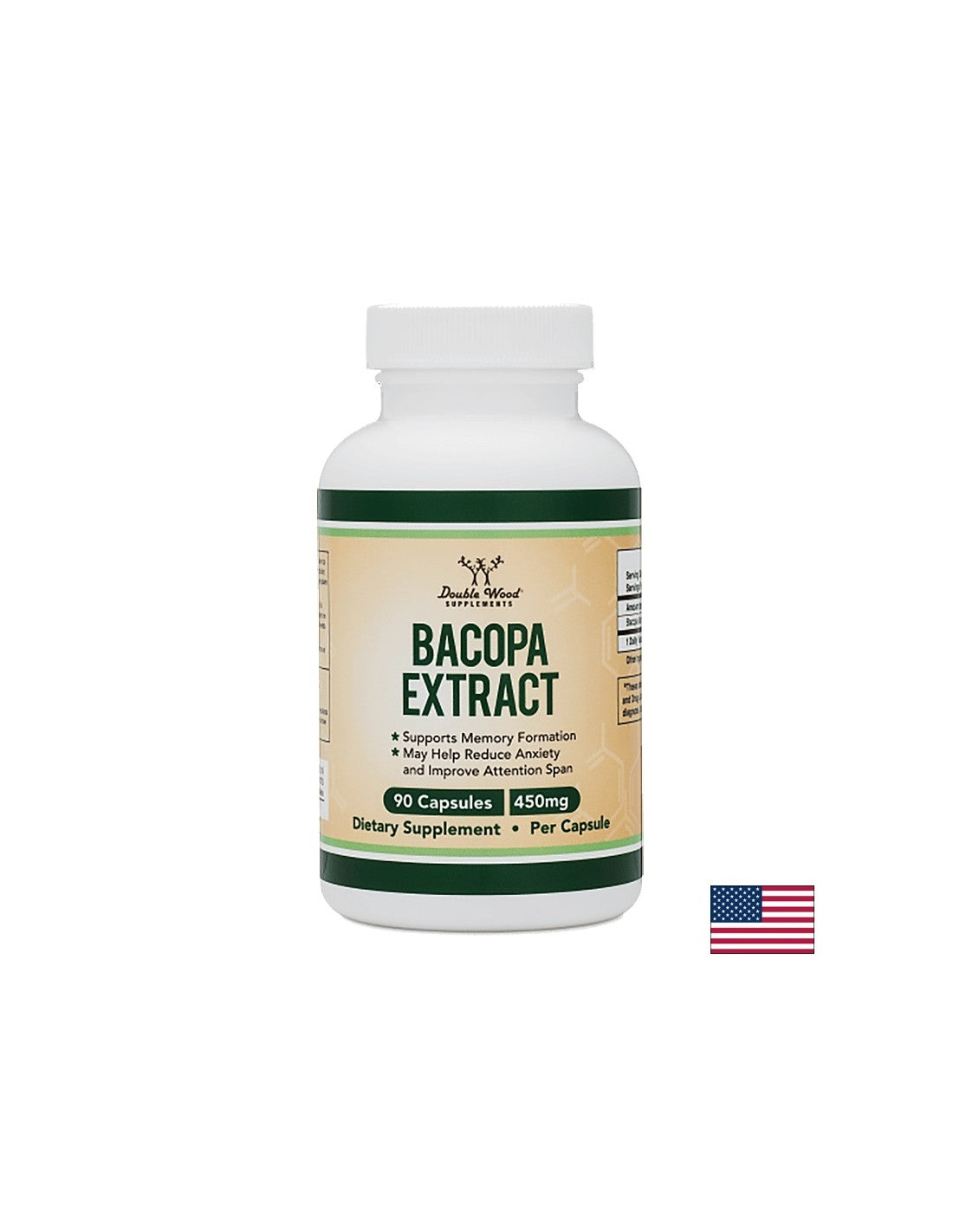 Estratto di Bacopa/Bacopa monieri, 450 mg, 90 <tc>Double Wood</tc> capsule