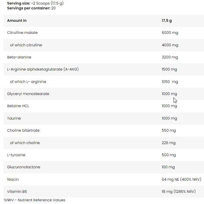 <tc>BAD ASS</tc> Formula senza stimolanti PUMP - 17,5 grammi