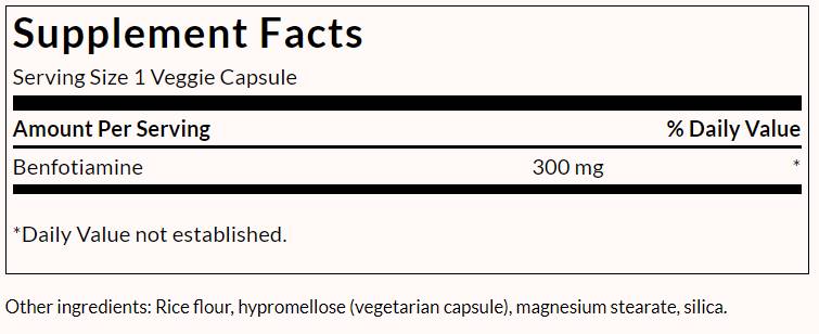 Benfotiamina 300 mg - Massima potenza - 60 capsule