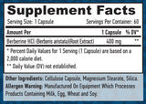 Berberina HCL 400 mg. /60 Vcaps