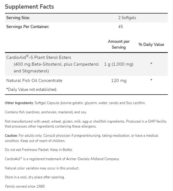 Steroli vegetali beta-sitosterolo - 180 capsule molli