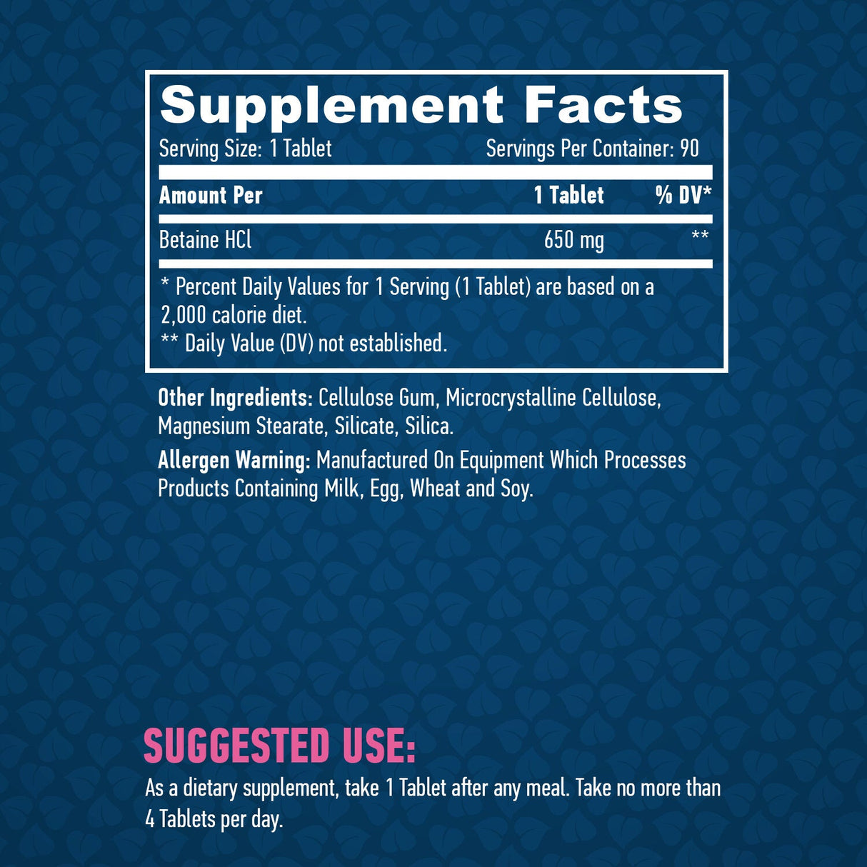 Betaina HCL 650 mg/90 compresse.