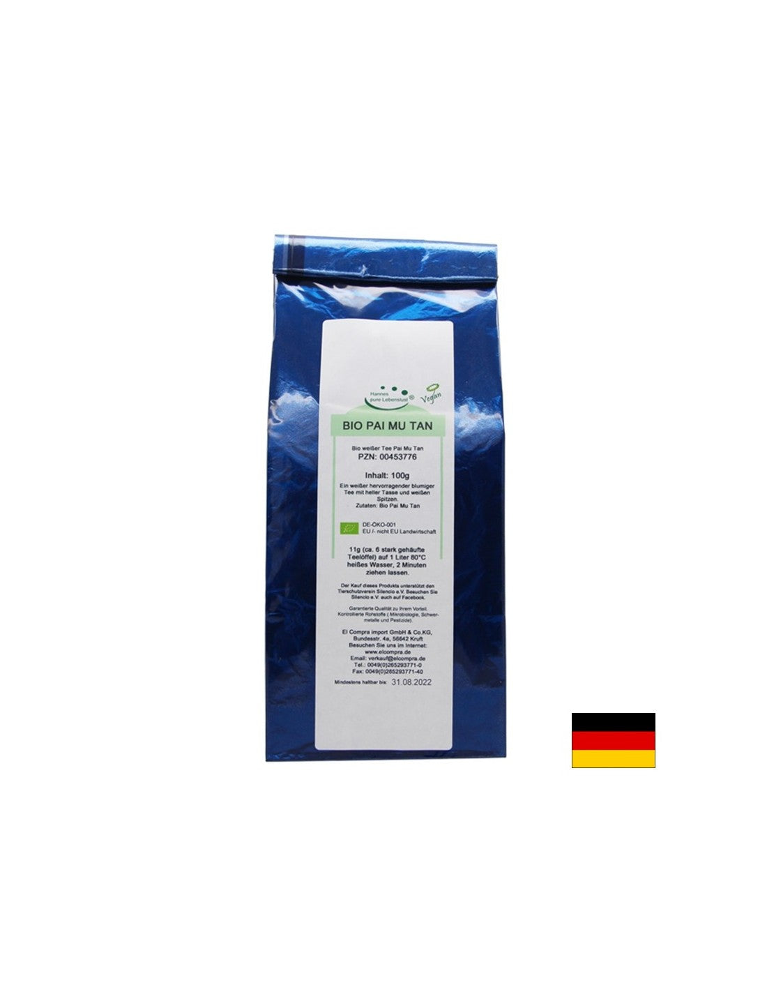 Bio Pai mu tan - Tè biologico di Pai Mu Tan (tè bianco cinese), 100 g El Compra