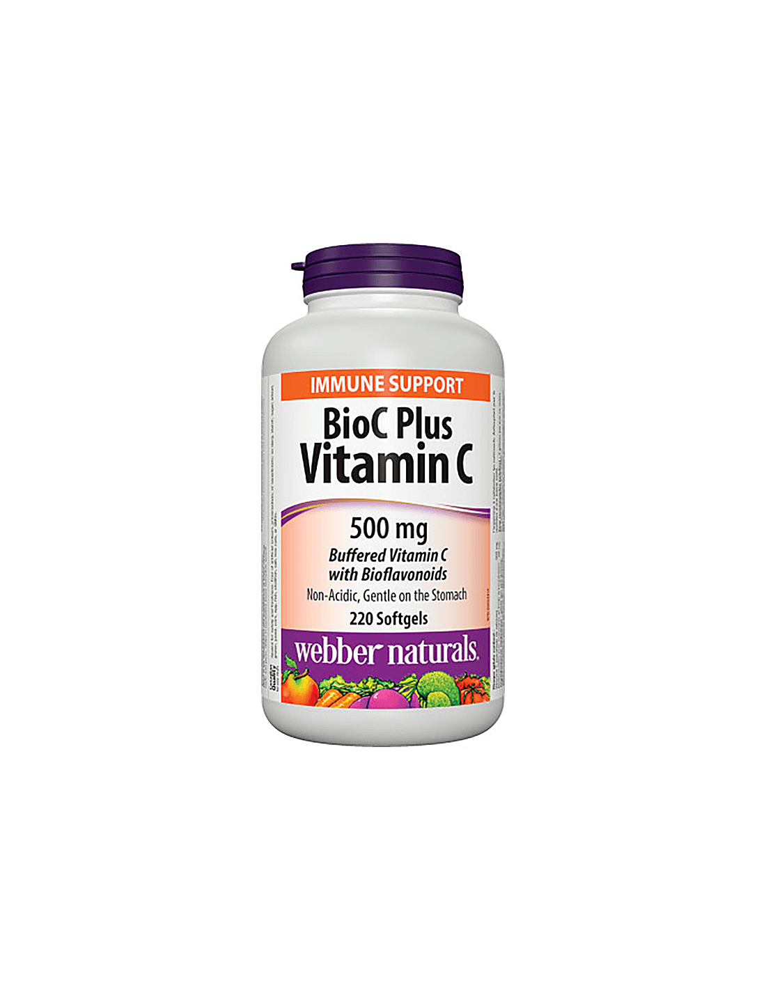 BioC Plus Vitamin C 500 mg - Vitamina C 500 mg (tamponata) con Bioflavonoidi 60 mg, 220 capsule softgel