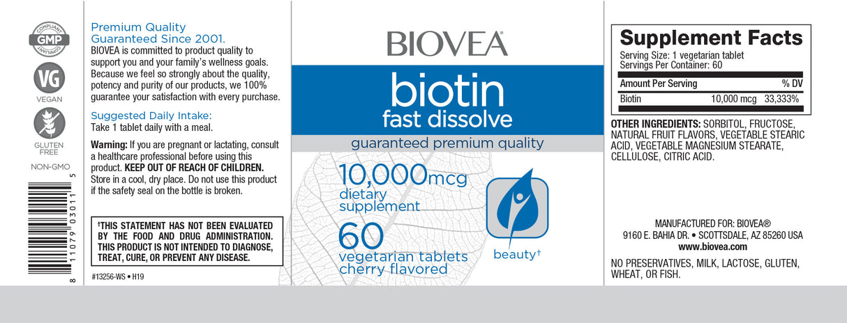 Biotina 10.000 a dissoluzione rapida/60 compresse