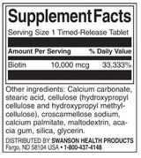 Biotina 10.000 mcg | Rilascio temporizzato - 60 compresse
