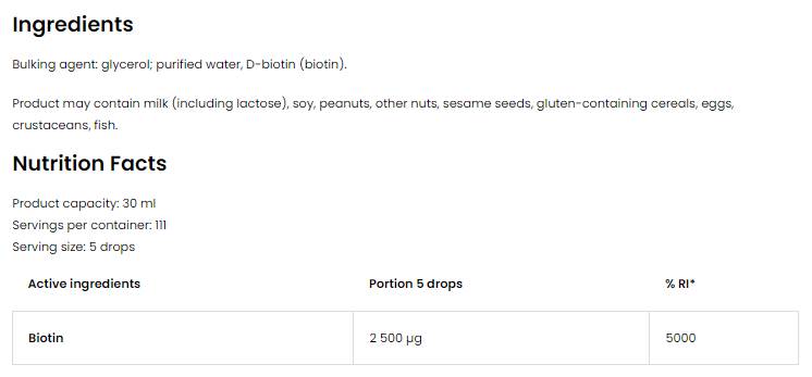 Biotina 2500 mcg Gocce 30 ml