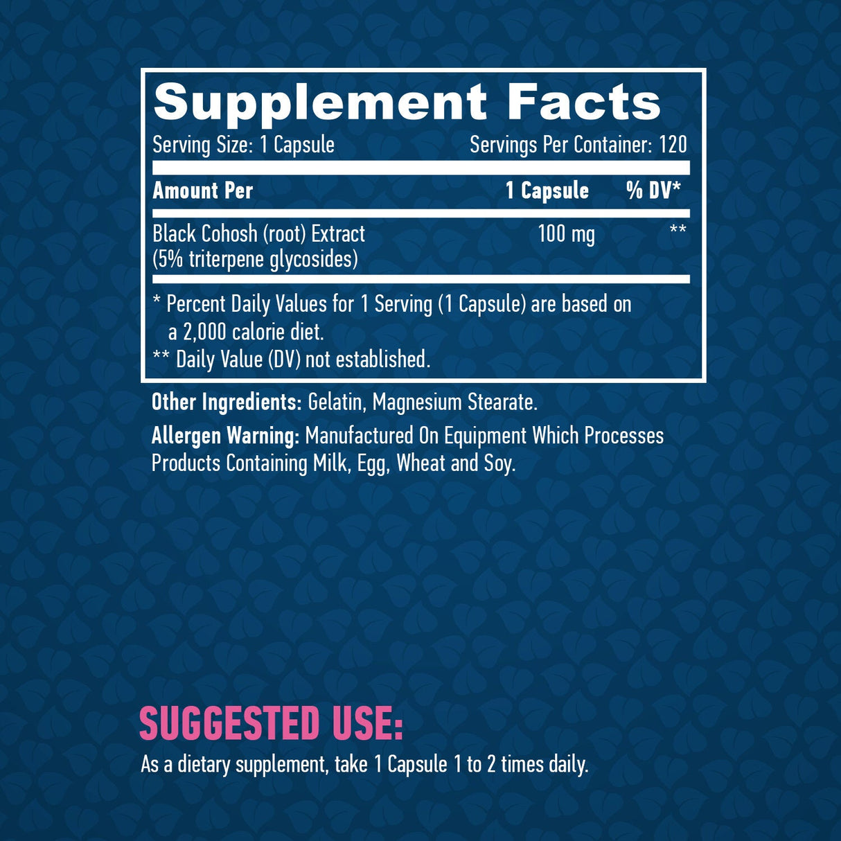 Cohosh nero 100 mg. /120 capsule.
