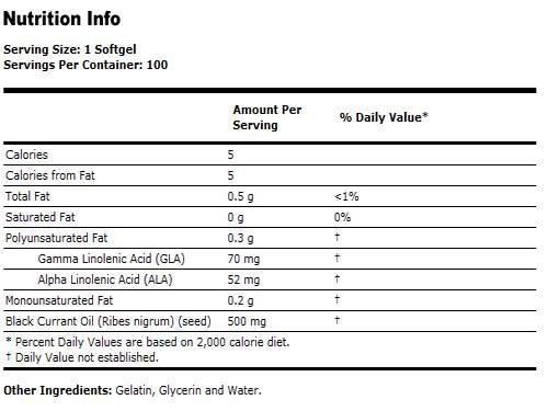 Olio di Ribes Nero 500 mg - 100 Capsule gel