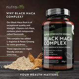 Complesso di radice di maca nera 5000 mg/180 capsule, 180 giorni/ <tc>Nutravita</tc>