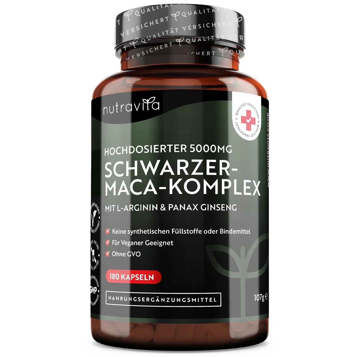 Complesso di radice di maca nera 5000 mg/180 capsule, 180 giorni/ <tc>Nutravita</tc>