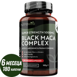 Complesso di radice di maca nera 5000 mg/180 capsule, 180 giorni/ <tc>Nutravita</tc>