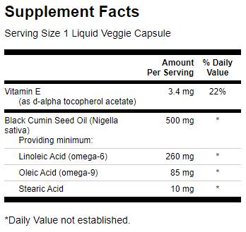 Olio di semi di cumino nero 500 mg - 60 capsule in gel