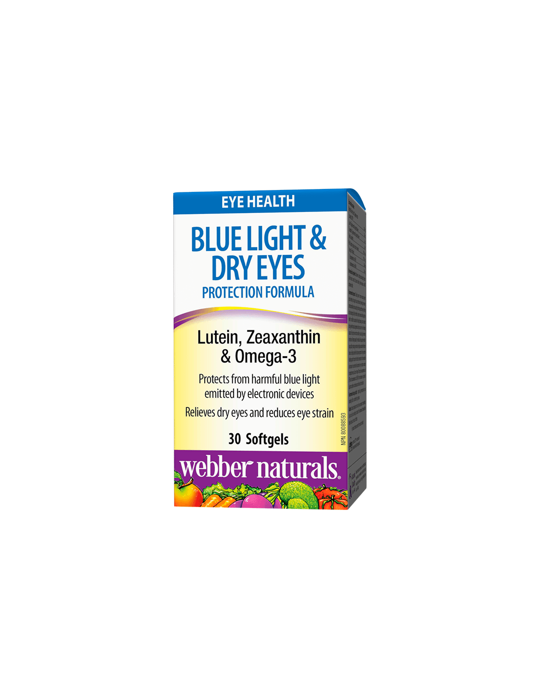 Luce blu & Formula protettiva per gli occhi secchi/Formula di supporto per la vista con luteina, zeaxantina e Omega 3 x 30 capsule softgel