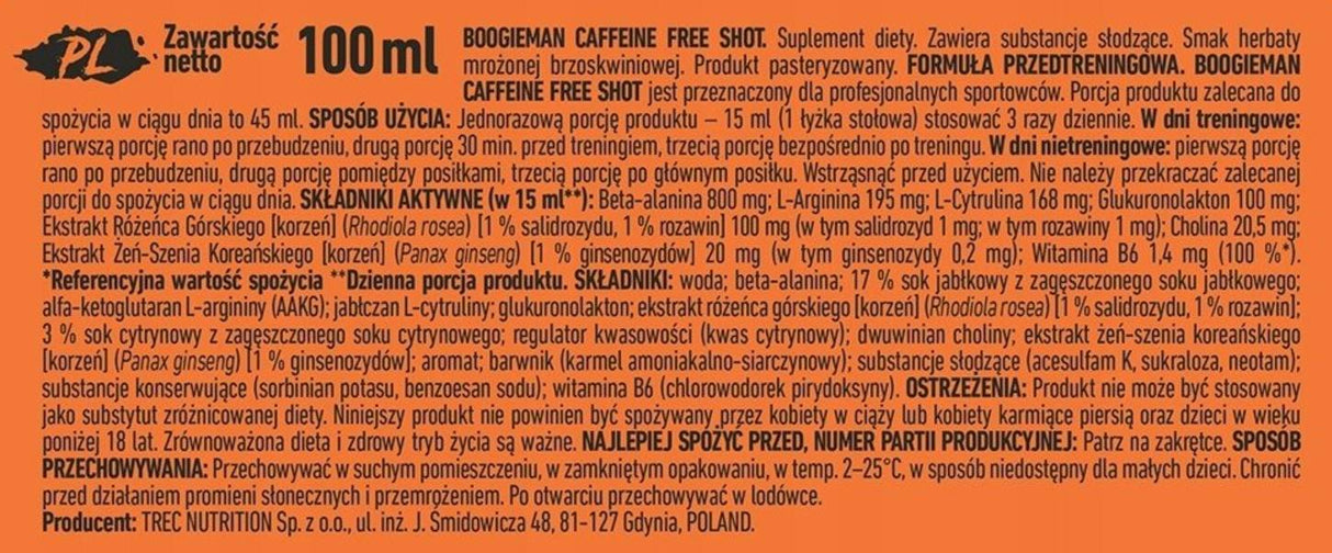 Boogieman Tiro | Pre-allenamento senza caffeina - 100 ml