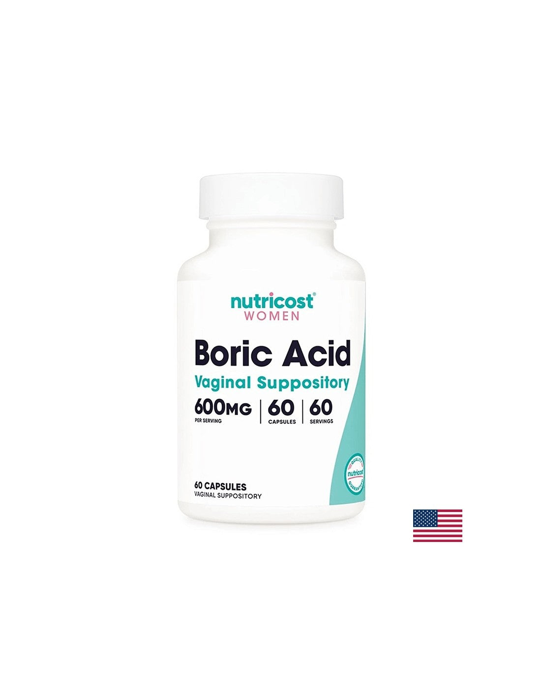 Infezioni vaginali - Acido borico (Boric Acid), 600 mg x 60 capsule vaginali