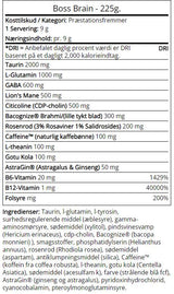 Boss Brain | Nootropico con Bacopa, Rhodiola & Criniera di leone - 225 grammi