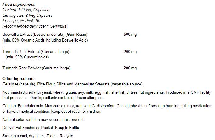 Estratto di Boswellia 250 mg - 120 capsule