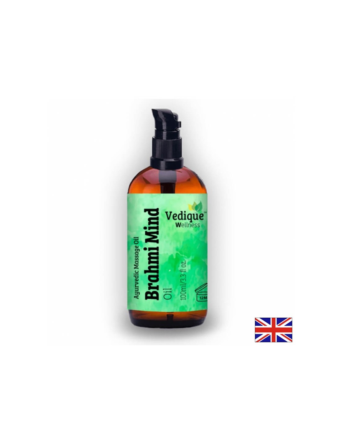 Olio da massaggio di Brahmi (Brahmi) - per stress, depressione e memoria debole, 100 ml