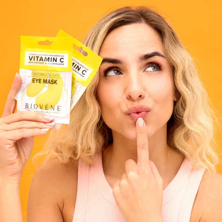 Maschera per gli occhi alla vitamina C con pompelmo e acido ialuronico per un look fresco 1 paio