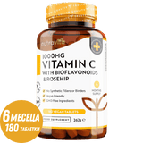 Vitamina C 1000 mg con bioflavonoidi e rosa canina 180 <tc>Nutravita</tc> compresse