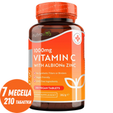 Vitamina C 1000 mg con Zinco (Albion® Zinc) 15 mg 210 compresse <tc>Nutravita</tc>
