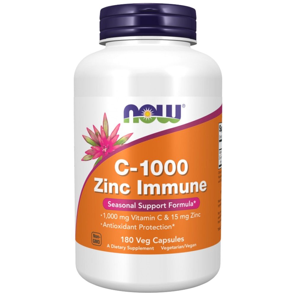 Immune allo zinco C-1000 | Vitamina C + Zinco Bisglicinato - 180 capsule