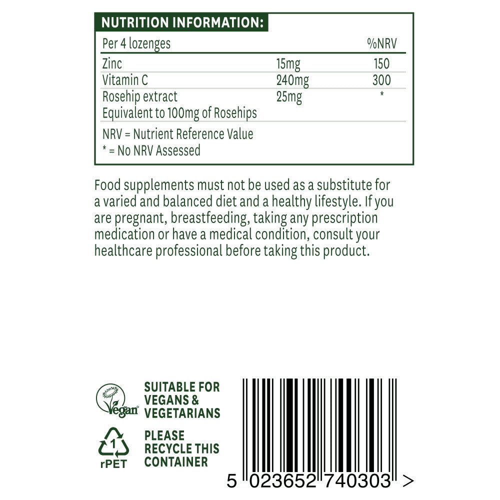 Zinco + Vitamina C (Zinco + Vitamina C) 30 losanghe NaturesAid