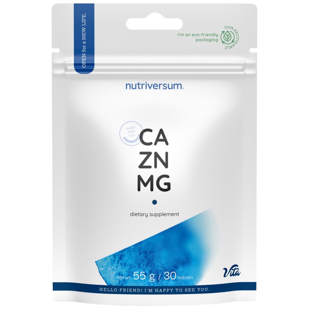 Ca/Zn/MG | Formula di calcio, magnesio e zinco - 30 compresse