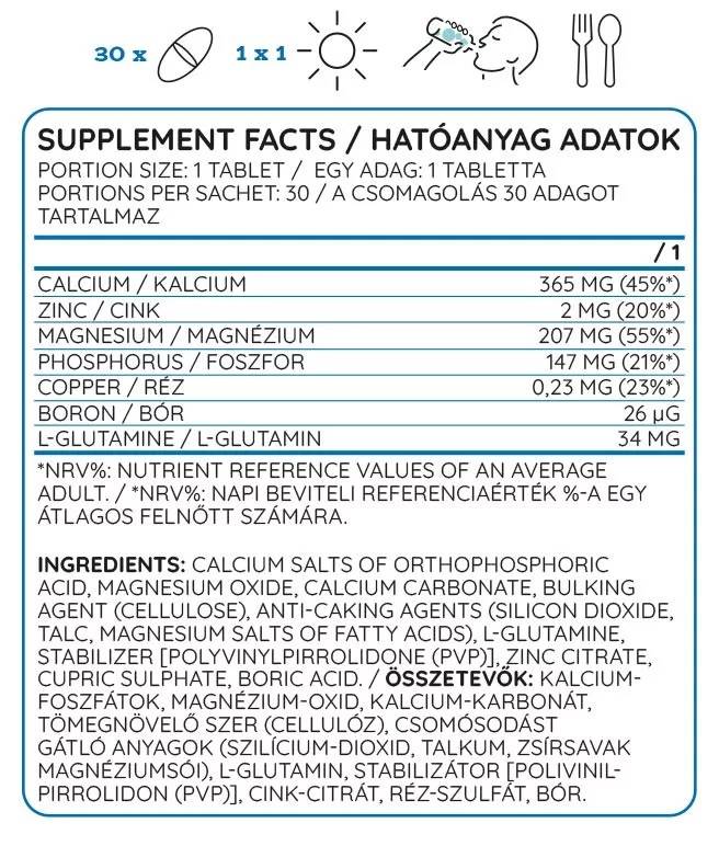 Ca/Zn/MG | Formula di calcio, magnesio e zinco - 30 compresse