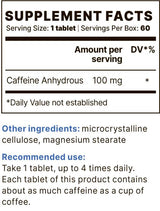 Caffeina BP 100 mg - 60 Compresse