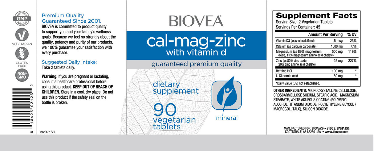 Cal-Mag-Zinco + Vitamina D/90 Compresse