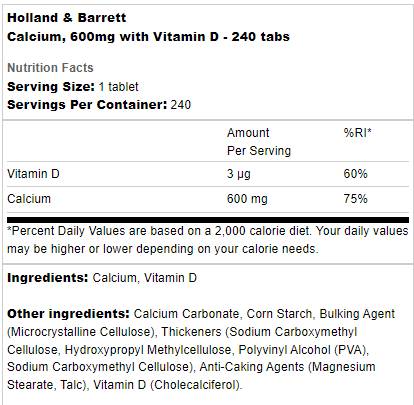 Calcio 600 mg + Vitamina D - 240 Compresse