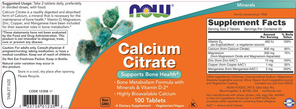 Citrato di calcio con minerali & Vitamina D-2 300 mg - 100 compresse