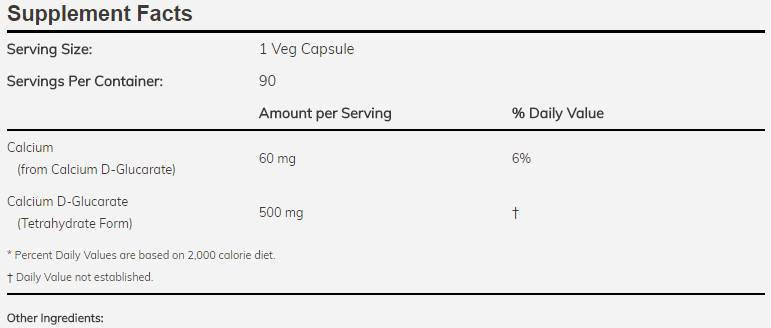 Calcio D-Glucarato 500 mg - 90 capsule