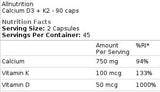 Calcio D3+K2 90 capsule