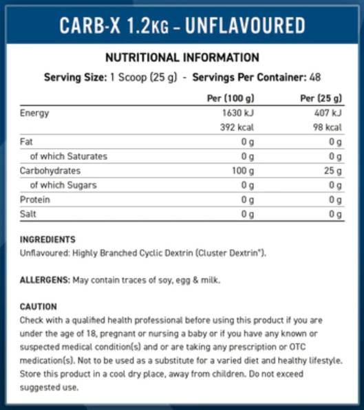 Carb-X | Carboidrati ciclici di destrina al 100% - 300 grammi