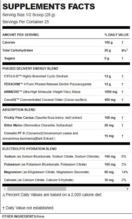 Carbonio+ | Bevanda idratante elettrolitica con destrina ciclica - 725 grammi