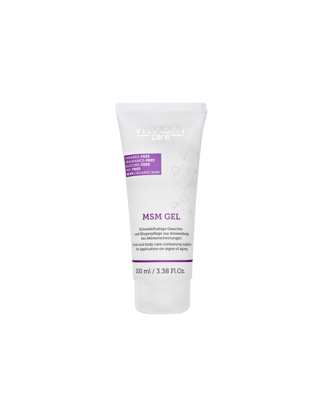 Care MSM Gel - Gel per viso e corpo con MSM (metilsulfonilmetano) biologico al 99,9%, 100 ml <tc>Vitabay</tc>