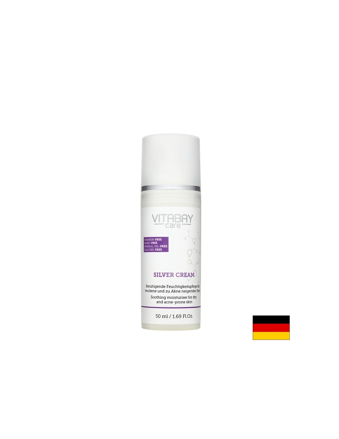 Crema argentata con microargento e acido salicilico - Care Silver Cream, 50 ml <tc>Vitabay</tc>