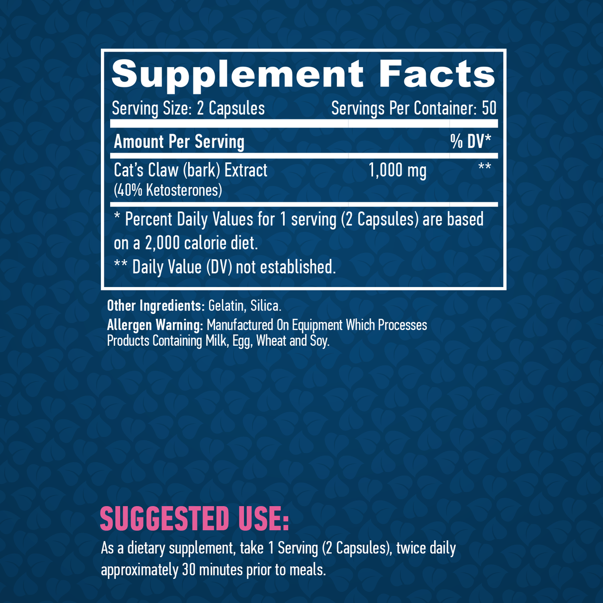 Artiglio di gatto 3% 500mg 100 capsule